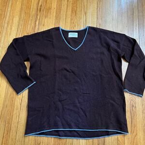 REI Co-Op Sweater Mens XL Brown Lambs Wool V Neck Pullover Long Sleeve